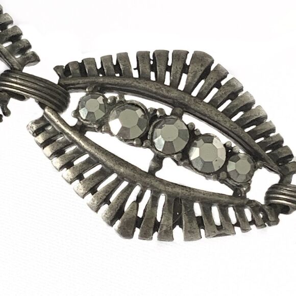 Vintage Banana Bob modernist silver aurum crystal bracelet new old stock 7” - Picture 3 of 9